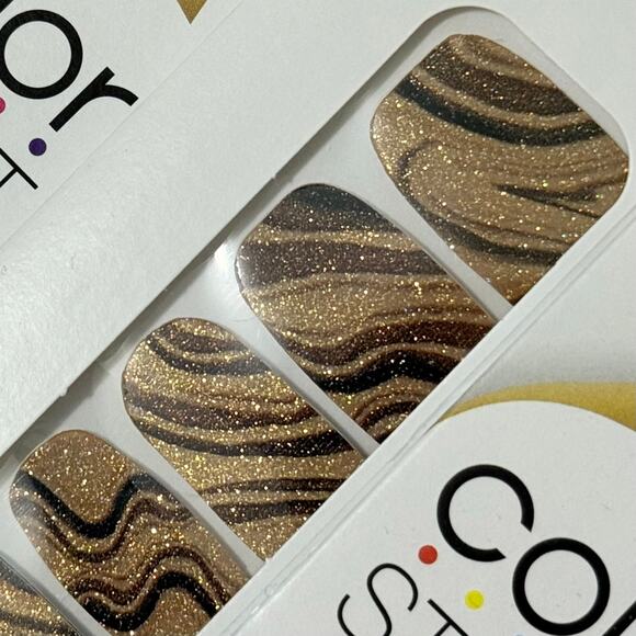 New Color Street “Sorry Not Quarry” Glittery Gold-Bronze Marble Nail Strips - Picture 1 of 1